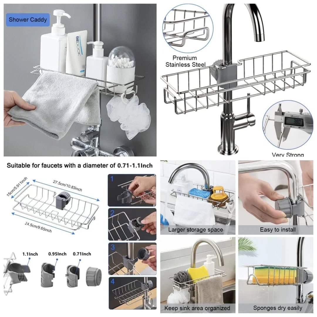 Sink Faucet Storage Rack Stainless Steel (Big Size) - Savroo
