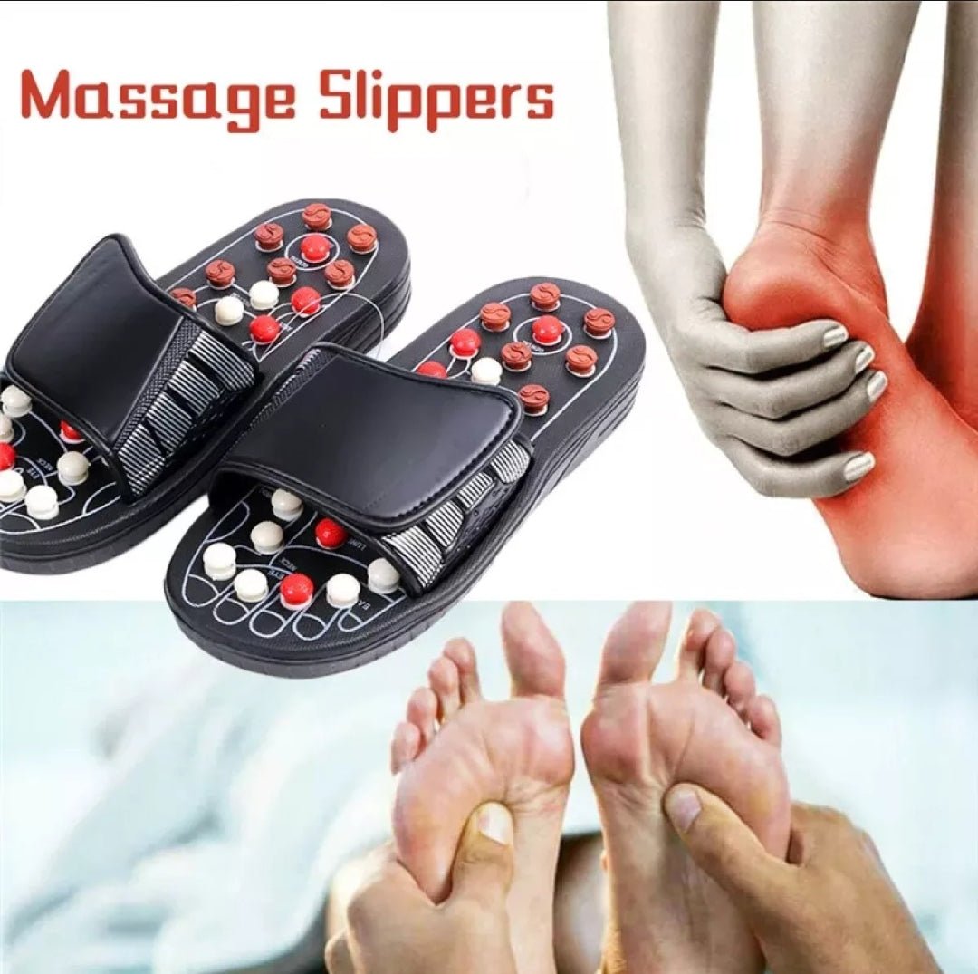 Foot Massage Slippers Acupuncture Therapy Massager Shoes For Foot Acupoint,Activating Reflexology Feet Care,Massage Sandal with Adjustable Strap for Travel, Walk, Bathroom, Home Use etc - Savroo