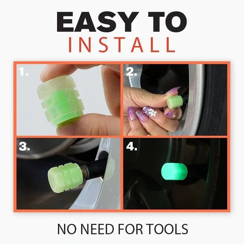 Universal Fluorescent Car Tire Valve Caps - Savroo